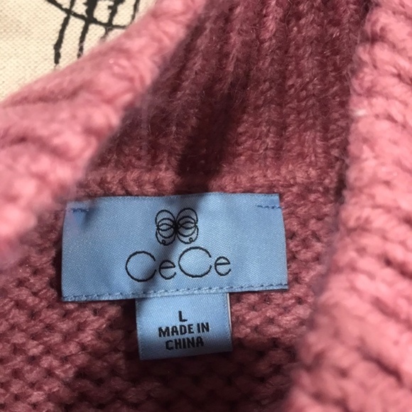 CeCe by Cynthia Steffe Pompom Sleeve Mock Neck - Picture 4 of 5